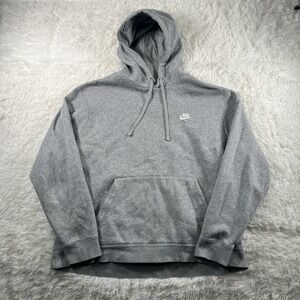 Nike Sweater Mens XL Gray 90s Streetwear Boxy Relaxed Hoodie Classic Swoosh Logo